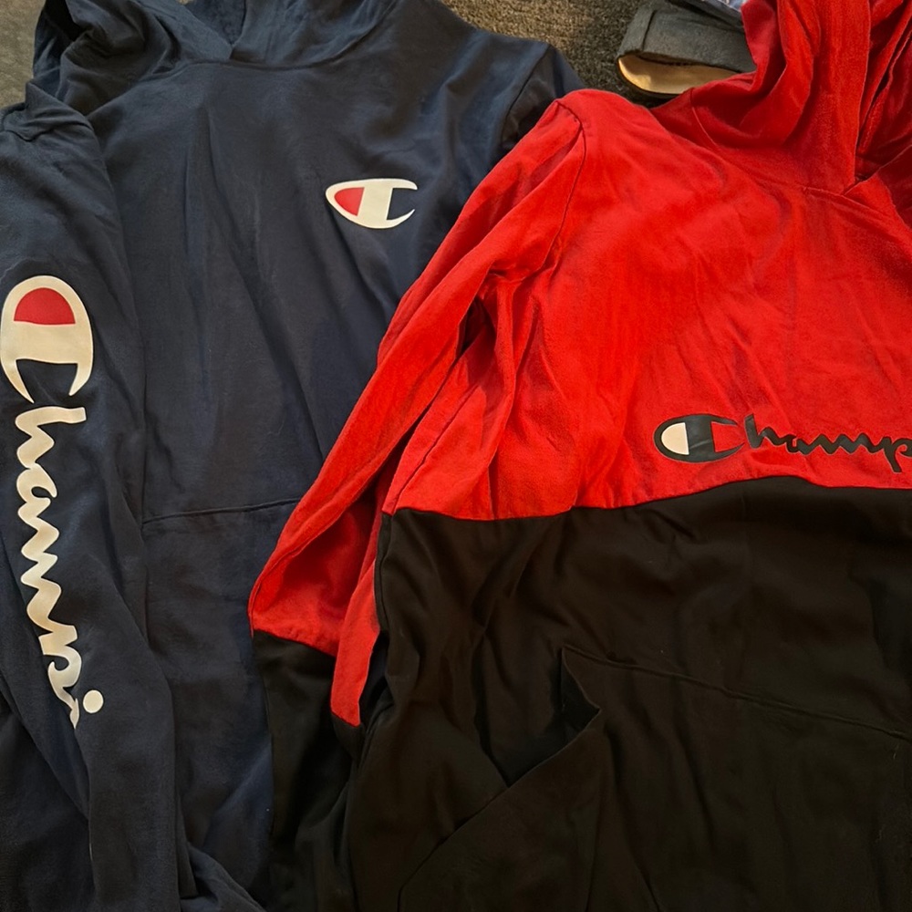 Lot of two champion long sleeve tee shirts youth size XL